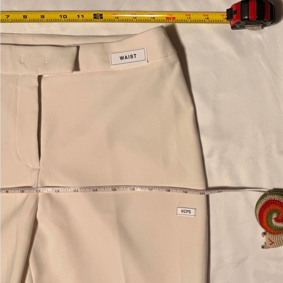 (8) ANNE KLEIN FLY FRONT EXTENDED TAB BOXIE PANT CREAM COLORED Tapered Leg - Picture 6 of 16